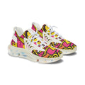 Women’s Mesh Sneakers — Vibrant Pink & Yellow Geometric Athletic Shoes