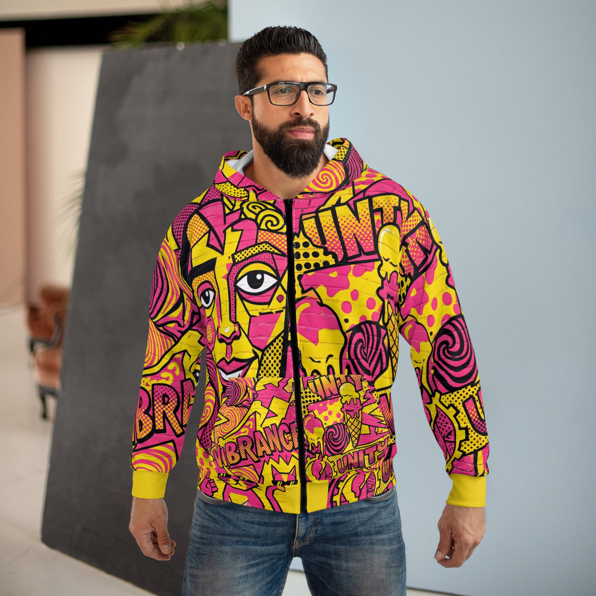 Vibrance Pop Art Zip Hoodie