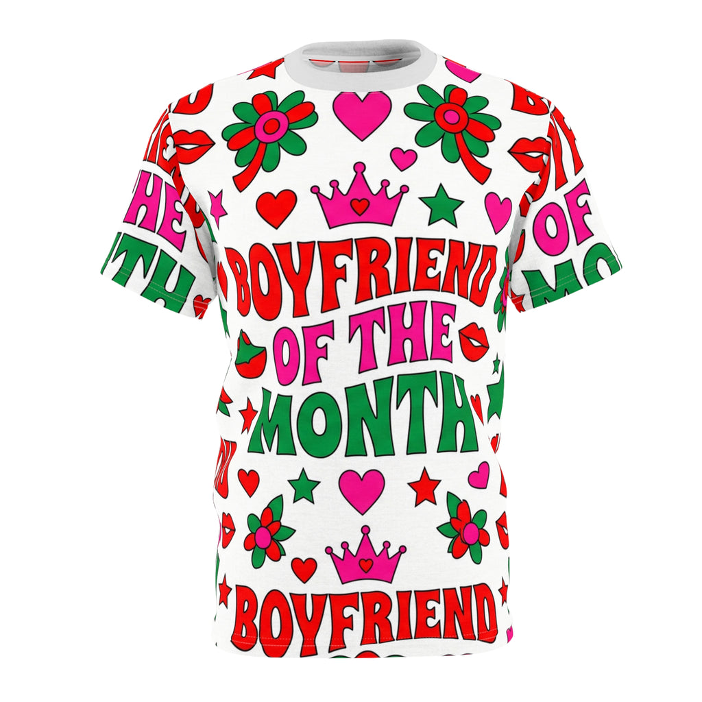 Boyfriend of the Month All-Over Print Tee — Fun Valentine’s Day / Relationship Gift