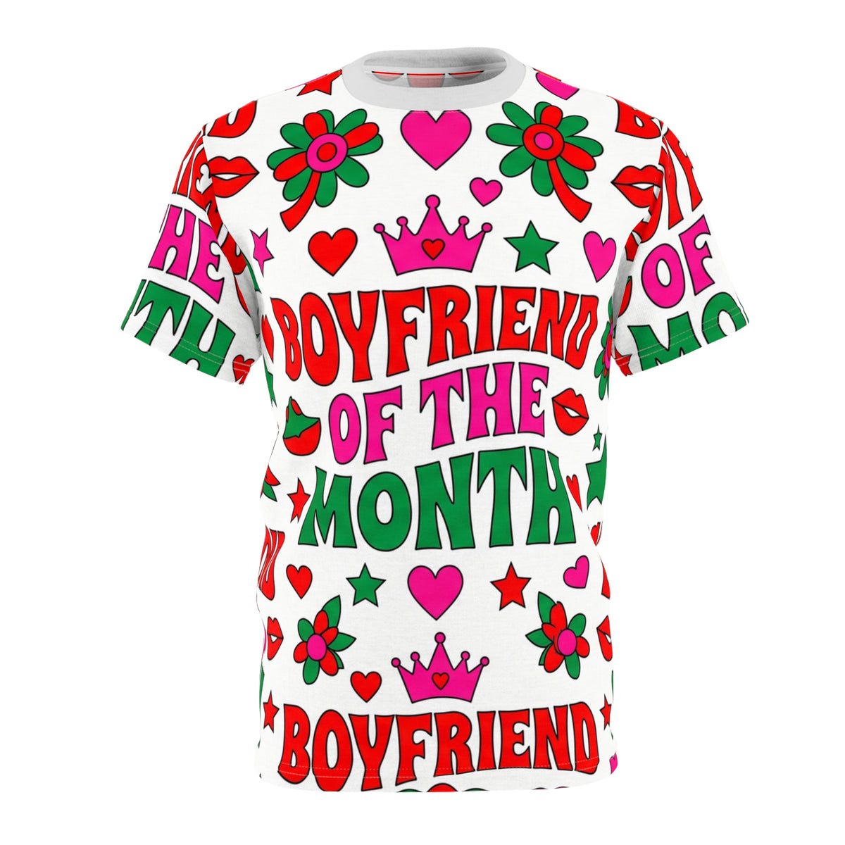 Boyfriend of the Month All-Over Print Tee — Fun Valentine’s Day / Relationship Gift