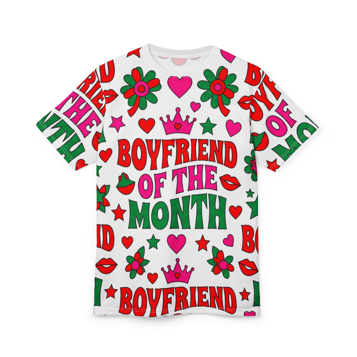 Boyfriend of the Month All-Over Print Tee — Fun Valentine’s Day / Relationship Gift