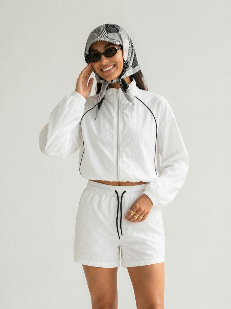 Limitless Cropped Zipper Two-Piece Set
