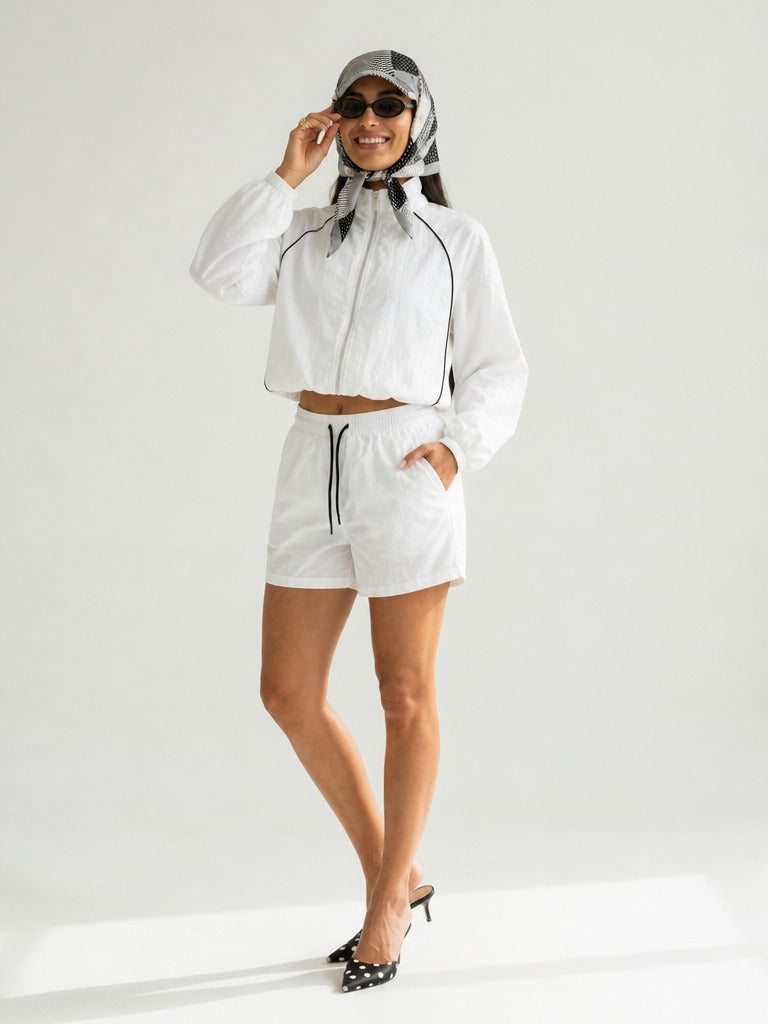 Limitless Cropped Zipper Two-Piece Set