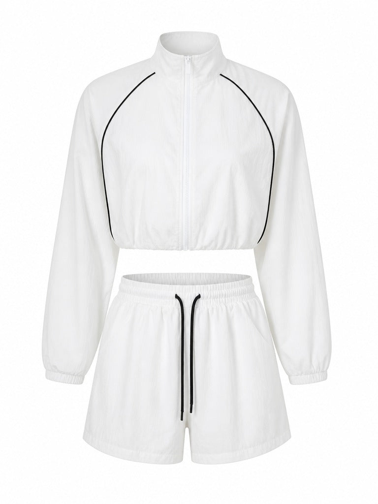 Limitless Cropped Zipper Two-Piece Set