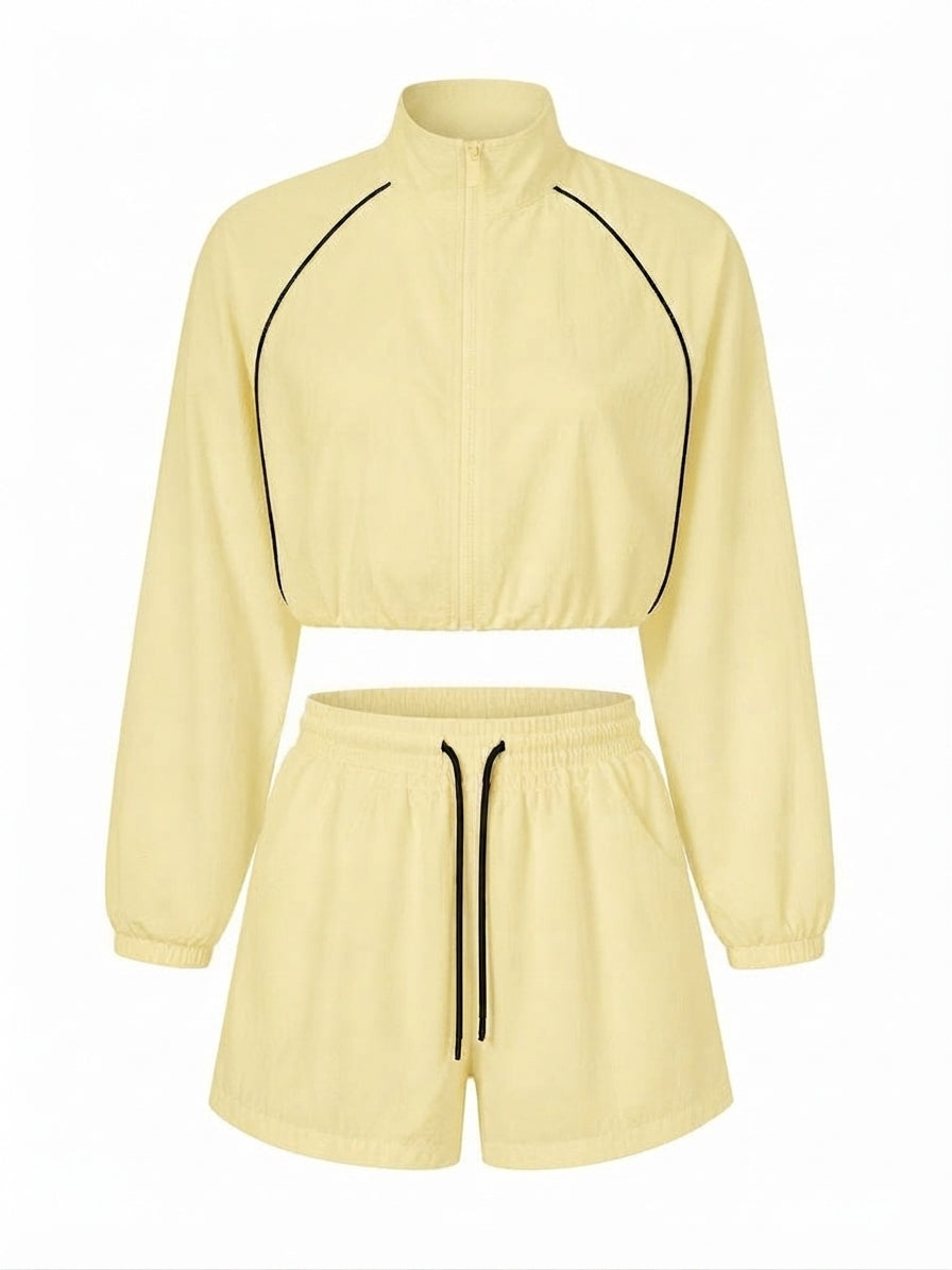 Limitless Cropped Zipper Two-Piece Set